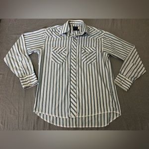 Wrangler X Long Tails‎ Pearl Snap Striped Men’s Size 2XL 18/35